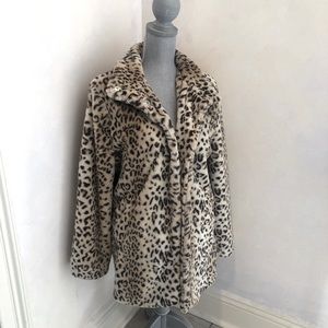 Faux Leopard Fur Coat